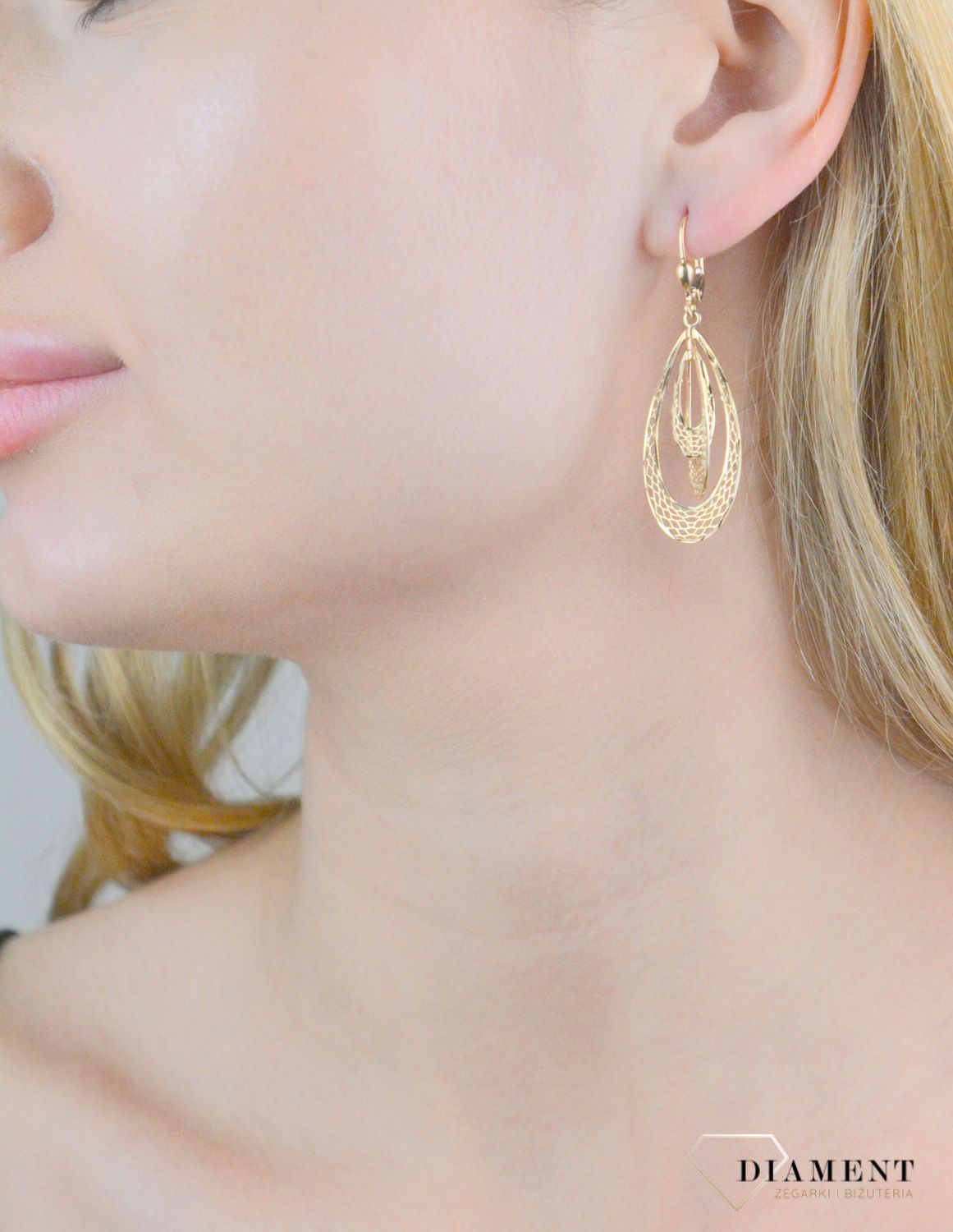 Kolczyki złote ażurowe próba 375, KL 7419 375 Au.jpg